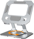360° Rotatable Metal Tablet Stand, Adjustable Folding Desktop Stand for iPad/iPhone/Switch, Universal Use for Office/Movie/Studying/Drawing/Gaming, Silver by ElevateYourEverydayEngineeredforStabilityDesignedforLife