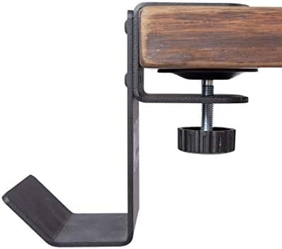 Stand Up Desk Store Clamp-On Under Desk Headphone Hanger, Backpack Hook, and Purse Holder - Black - Image 3