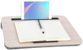 Portable Laptop Desk Fits Up to 16“ Laptops, with Tablet Slot, Built-in Cushion, Great for Home & Office,Lap Desk for Laptop,Lap Desk with Cushion (Light Wood, Medium) by YUELAKE