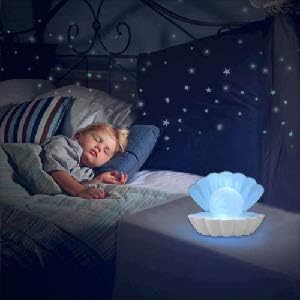 LKUA Shell Pearl Beach Themed Night Light, RGB 8 Colors Changing Mood Shell Pearl Lamps, Bedside LED Clamshell Portable Night Lights for Bar (White) - Image 6