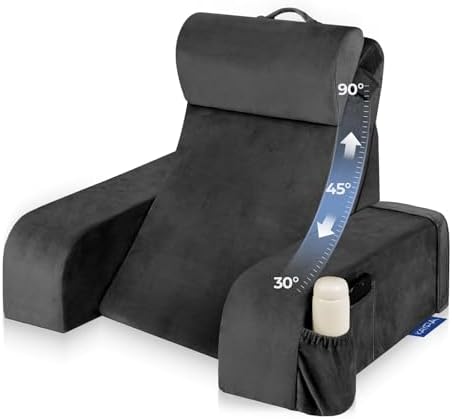Kayfia Reading Pillow, 30-90° Stepless Adjust Angle Height, Medium, Black by Kayfia