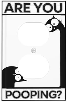 Outlet Covers Funny Bathroom Art with Are You Pooping Sign Decorative 1 Gang Duplex Light Switch Cover Plate Single Electrical Receptacle Wall Plate Plug Switchplate Faceplate for Country by JOOJIAO