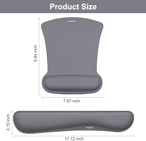 MOSISO Wrist Rest Support for Mouse Pad & Keyboard Set, Space Gray - Image 6