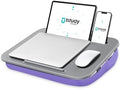 Lap Desk with Washable Cushion – Fits up to 15.6-Inch Laptops – Portable Laptop Desk & Stand – Bed desks & Tray for Writing, Reading, Working, Gaming on Bed, Couch, Floor – Istudyniture-Small, Purple by Istudyniture