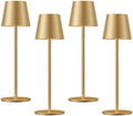 Kakanuo Cordless Table Lamp Rechargeable Gold - 4 Pack Battery Operated Lamp for Dining Table, 3 Color Stepless Dimming Wireless Lamp for Counter, Outdoor Patio, Touch Control by KakanuoLightings