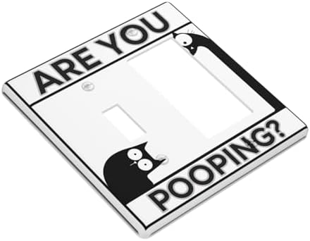 Decorative Outlet Covers Funny Bathroom Art with Are You Pooping Sign 2-Gang Combo Light Switch Cover Plate Single Toggle/Rocker Wall Plate Plug Switch Plate Covers for Country Decor - Image 3
