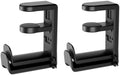 360° Rotating Desk Headphone Hook with Dual Hangers, Clamp-On Under Desk Organizer Holder for Headphones, Bags, Cables – Durable ABS, Fits 0-1.18" Thick Desks, Max Load 44LBS/2Kg,Black by WYYHAA
