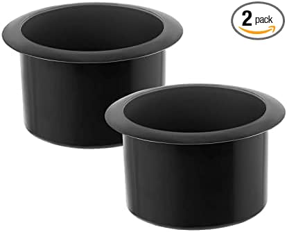GYBest 2 Pcs Plastic Black Cup Holder, Replacement Recliner-Handles Cup Holder Insert for Sofa Boat Couch Recliner Poker Table (3.2" Wx2.6 H) by GYBest