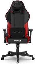 DXRacer Prince Series L Gaming Chair - Reclining, Ergonomic & Comfortable Computer Chair with 2D Armrest, Wing-Shaped Seat Base & Headrest Pillow Faux Leather (Faux Leather, Black & Red) by DXRacer