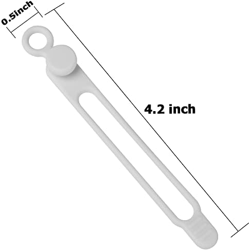 Silicone Cable Ties, Cord Organizer Cable Management(16Pcs-White) - Image 2