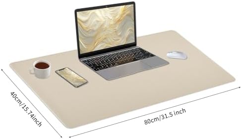 Bloss Beige Desk Mat with Stitched Edges,27.6" x 13.8" Keyboard Pad - Image 6