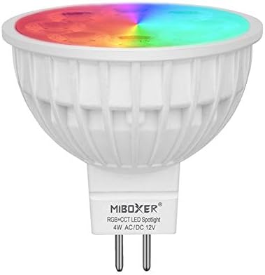 LGIDTECH FUT104 Miboxer 4W MR16 Led 2.4GHz Bulb Spotlight GU5.3 Socket AC/DC 12V RGB+CCT Color and Temperature Changeable Dimmable,But Single Bulb Wouldn't Work.Controller and Hub is Sold Separately by LGIDTECH