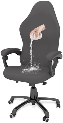 Gaming Chair Cover Waterproof Cat Proof, Stretchable Comfortable Cover for Gaming Chair with Armrest Covers Breathable Anti Scratch Protector for Big and Tall Reclining Game Chairs - Light Gray by GOWT