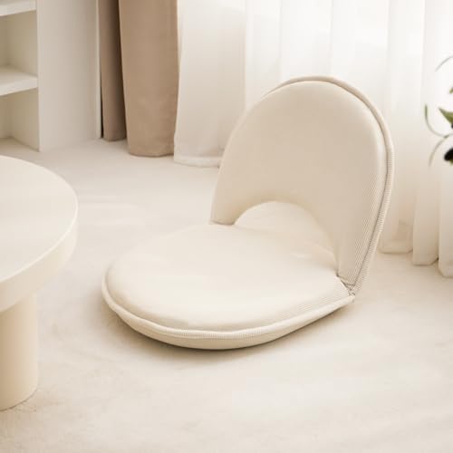 YOUKEEEJOJO Floor Chair 5-Position Adjustable Back Support Chair Foldable Camping, Floor Lounger,Corduroy Fabric, Video-Gaming Reading Watching, Indoor Outdoor Use(Beige) - Image 7