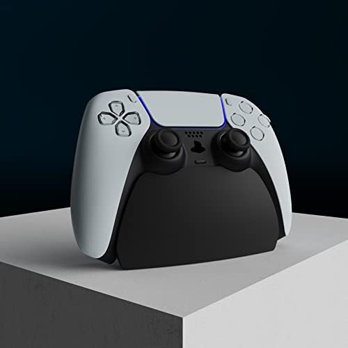 PlayVital 2 Pack Controller Display Stand for ps5, Gamepad Stand Desk Holder for ps5 Controller Accessories with Rubber Pads, Solid Black - Image 2