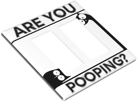Decorative Outlet Covers Funny Bathroom Art with Are You Pooping Sign 2 Gang Light Switch Cover Plate Double Rocker Wall Plate Gfci Switch Plate Covers Plug Faceplate for Country Decor - Image 3