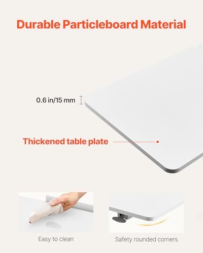 VEVOR Overbed Table, Mobile Bed Side Table with Flip Desktop and 4 Hidden Wheels, Height & Angle Adjustable Rolling Laptop Desk with Cup Holder, Portable Over Bed Desk for Home, Office, Study, White - Image 7