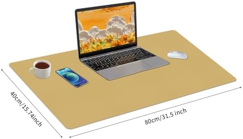 Bloss Light Yellow Desk Mat 31.5"x15.7", Desk Matt for Desktop, Waterproof Leather Large Mouse Pad, Computer Mat for Office/Home/Decor - Image 6