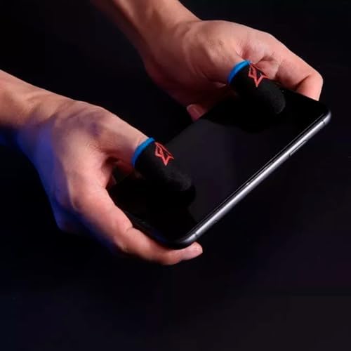 Finger Sleeves Breathable Touchscreen for Mobile Games V1 (6pcs) Profesional Finger Gloves Gamer PUGB Free Fire COD (Red/Blue) - Image 4