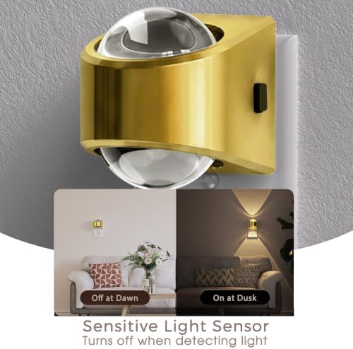 Briignite Projector Night Light, Rotating Gold Night Lights Plug into Wall - Image 3
