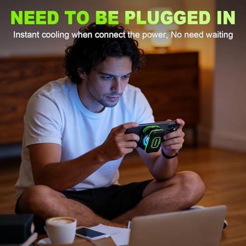Cell Phone Cooler for Gaming, Magnetic Portable Rechargeable Battery Mobile Phones Radiator with RGB Lights for iPhone Series, iPad Pro, Tablet, TikTok Live - Image 3