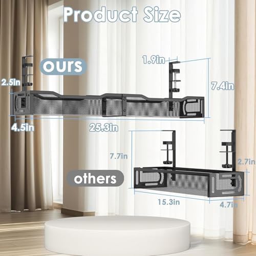 Cable Management, 25'' Cable Management Under Desk, Cable Tray - Image 2