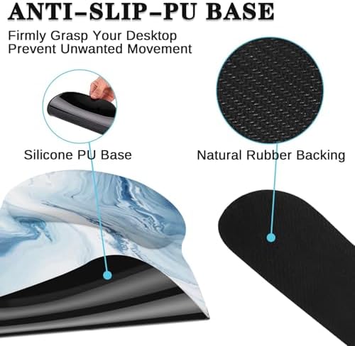 Arttown Keyboard Mouse Pad Set, 4 in 1 Desk Mat Set Marble Abstract - Image 5