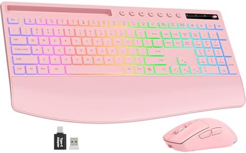 Trueque Wireless Keyboard and Mouse Combo, 4000mAh Battery, Wrist Rest by Trueque