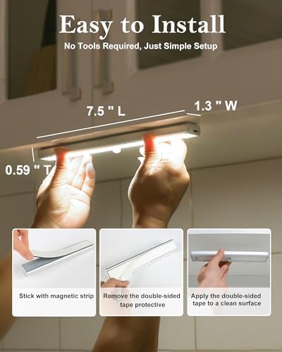 Under Cabinet Lighting Rechargeable 48-LED Wireless Under Cabinet Lights Remote, Kitchen Counter Lights Closet Lights RGB Perfect for Indoor Pantry Display Shelf 15 Color Changing(6 Packs) - Image 5