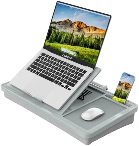 LAPGEAR Ergonomic Pro Lap Desk – Gray, Fits 15.6" Laptops by LapGear