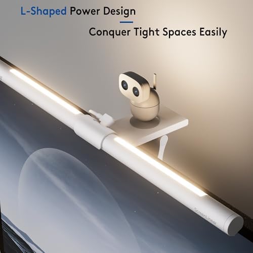 Quntis White Monitor Light Bar with Backlight, Desk Light with Remote - Image 6