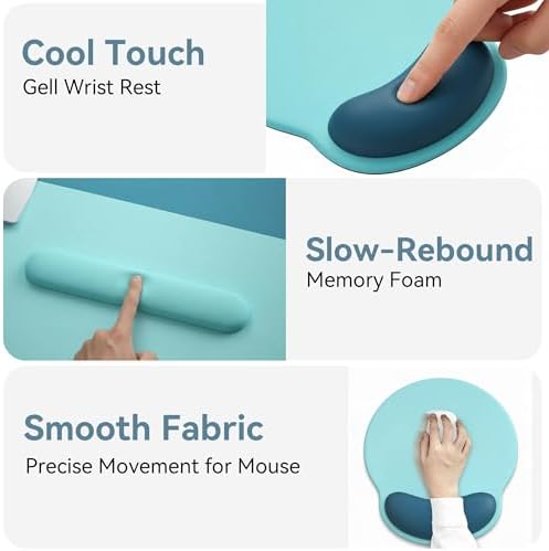 Mouse Pad with Keyboard Wrist Rest,Ergonomic Mousepad Support Set - Image 6