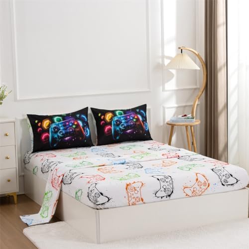 NTBED Game Console Comforter Set for Boys Girls Kids Space Universe Gaming Lightweight Microfiber Gamer Bedding Sets (Multi, Queen 5Pcs) - Image 3