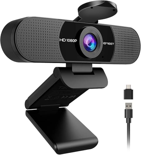 EMEET C960 1080P Webcam with Microphone, 2 Mics, 90° FOV, Computer Camera by EMEET