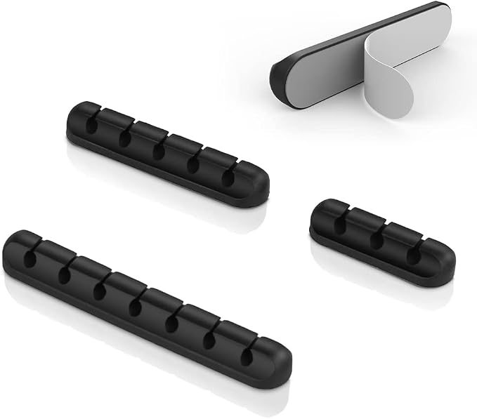 3 Pack Cable Clips Cord Management Organizer, Black, Silicone - Image 2