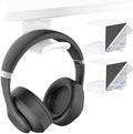 HomeMount Under Desk Headphone Hanger, Adhesive Hook, White 2 Pack by HomeMount