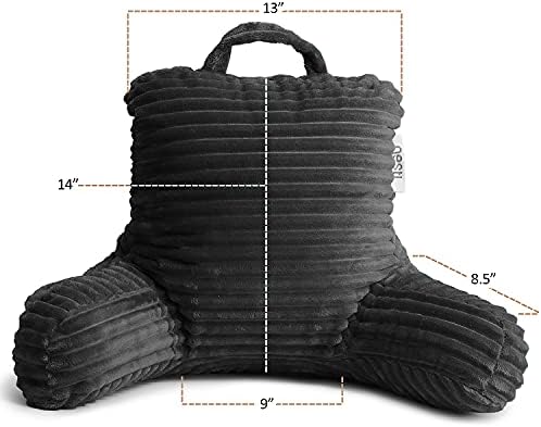 Nestl Reading Pillow for Kids & Teens with Shredded Memory Foam, Luxe Cut Plush Backrest Pillows for Reading and Gaming, for use on Couch, Bed, Floor, Adjustable Support with Washable Cover Dark Grey - Image 5