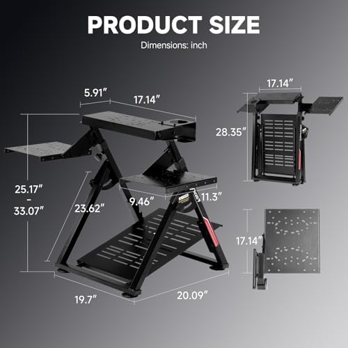 GTPLAYER Flight & Sim Racing Wheel Stand Simulator Cockpit Racing Steering Shifter and Flight Control Mounts Fit for Logitech/Thrustmaster/PXN Gaming Devices, Electronic Devices NOT Included, Black - Image 2