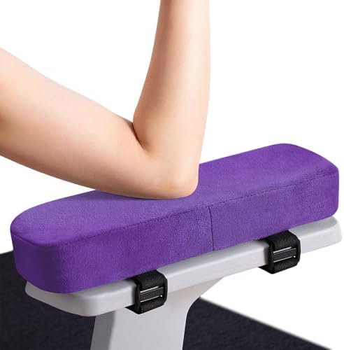 Smiry Memory Foam Office Chair Armrest Pads, Non-Slip Armrest Cushion | Ergonomic Arm Rest Pads with Adjustable Buckles and Straps, Elbow Relief for Desk, Gaming & Wheelchair, Purple, Set of 2 by Smiry