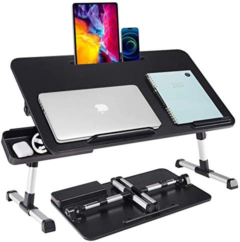 Lap Desk for Laptop,BUILDEC Adjustable Laptop Stand for Desk with Storage Drawer,Foldable Legs Standing Lap Table for Reading, Eating, Working, Writing, Gaming and Drawing in Bed Sofa Couch Floor by BUILDEC