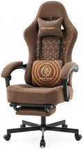 Office Desk Computer Gaming Chair for Adults, Ergonomic High Back Gamer Chair with Massage and Pocket Spring Cushion, Swivel Comfy Video Game Chairs with Footrest and Lumbar Support (Pro Brown) by Wismestr