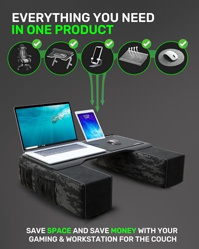 Couchmaster CYBOT, Premium Ergonomic Lap Desk for Notebooks, Sustainable Bamboo Construction, Kevlar Cushion Front, Ventilated Design, Fits Up to 17-Inch Laptops - Image 2