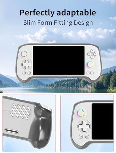 Case for Anbernic RG557 5.48 Inch Handheld Gaming Console,BOVUGAC High Transparency Soft TPU Shockproof with Stand-Clear Black - Image 6