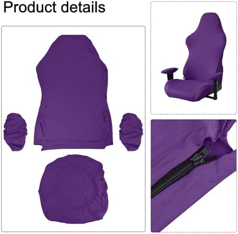 Stretch Gaming Chair Cover, Soft and Comfortable, Dust Protection, Modern Design, for Office Computer Racing Seat(Purple) - Image 2
