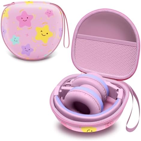 Kids Headphones Case for Folding Headphone, Star Pink(Case Only) by LTGEM