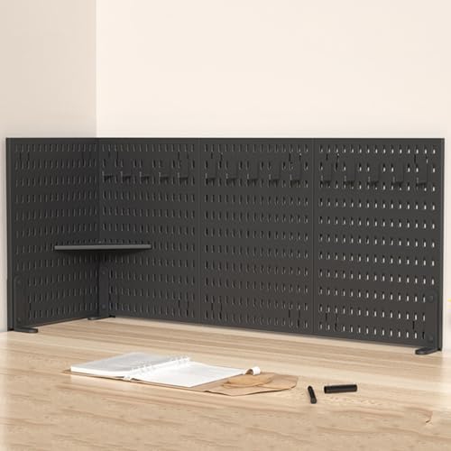 Pegboard Wall Organizer Panels.Clamp Desk Privacy Panel, No Drilling Required, 150 x 40 cm, Versatile Desk Accessory for Office & Home, Black, Ideal for Gaming & Workspaces, Easy Installatio by Unknown