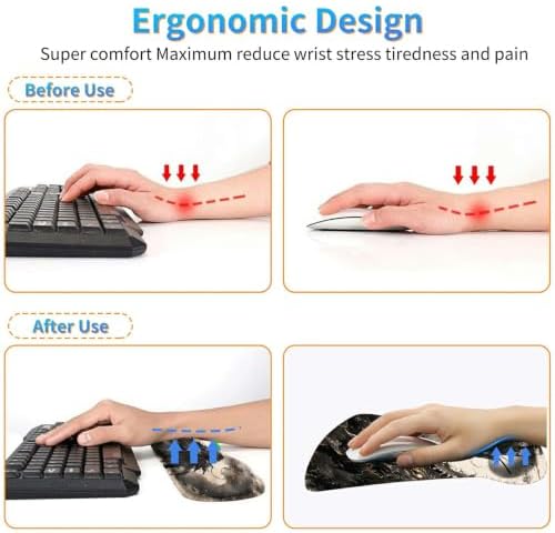 3-in-1 Ergonomic Memory Foam Keyboard Wrist Rest Pad Set, Sakura Dragon - Image 5