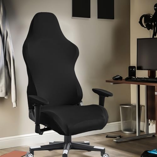 Stretch Gaming Chair Cover, Soft and Comfortable, Dust Protection, Modern Design, for Office Computer Racing Seat(Black) - Image 7