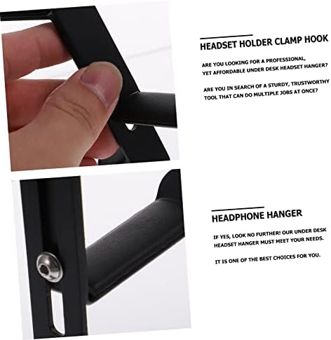 Lurrose Adjustable Clamp Headset Holder Metal Headphone Hanger Hook for Desk Non Slip Design for Gaming Headsets Fits Various Desktop Thicknesses - Image 4