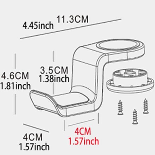 Headphone Hook Under Desk Holder Hanger Nylon 360° Rotating Adjustable Lightweight Students' Desk Hook Mount for Desk & Table Bag Backpack Headset Hook with 50lb Capacity (Screw Fixation) - Image 2